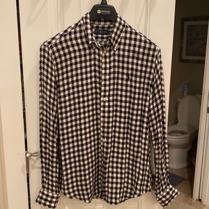 Ralph Lauren Flannel black & white checked womens flannel shirt.  Size L